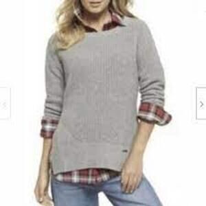 Toms Gray Ribbed Knit Gray Sweater Size XS Cotton Wool Blend Gorpcore Pullover